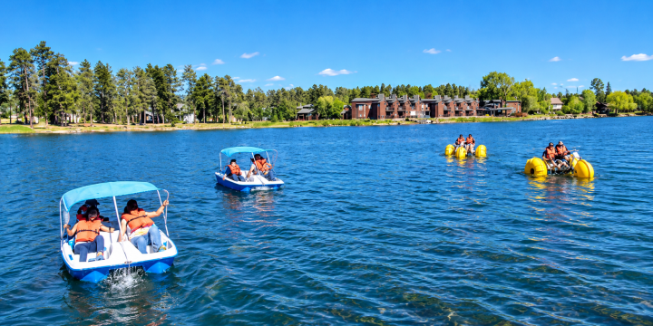 Sunny Lakeside Pedal Boat Adventure